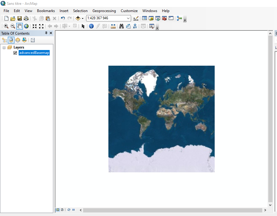 arcmap opening panel with advancedbasemap layer