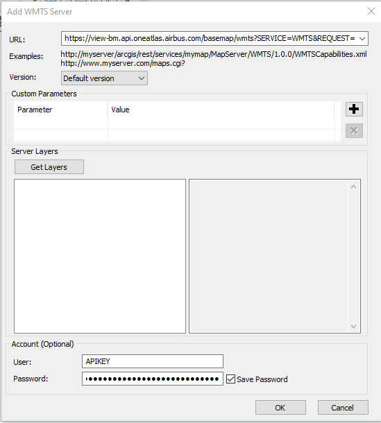 add wmts server panel